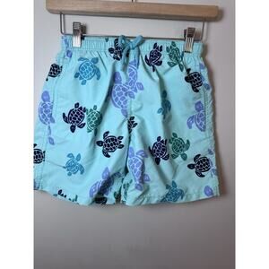 Vilebrequin Boys Swim Trunks Sz 14 Turquoise Turtles